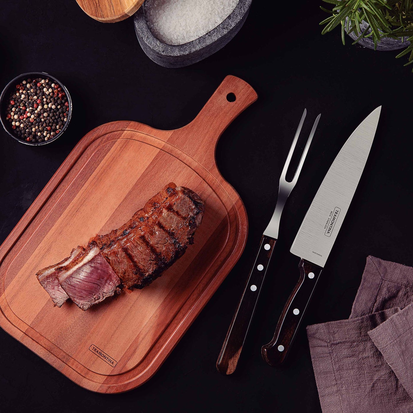 Tramontina Churrasco 烧烤雕刻套装,Polywood 3 件套