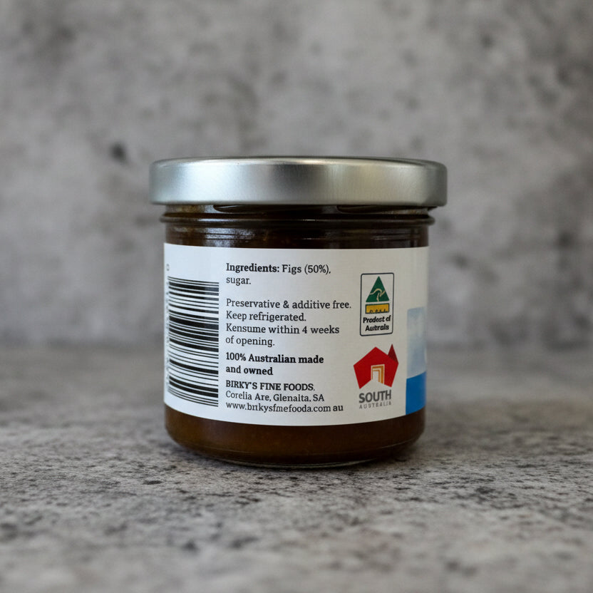 Birky’s Fine Foods Fig Paste Jar Back