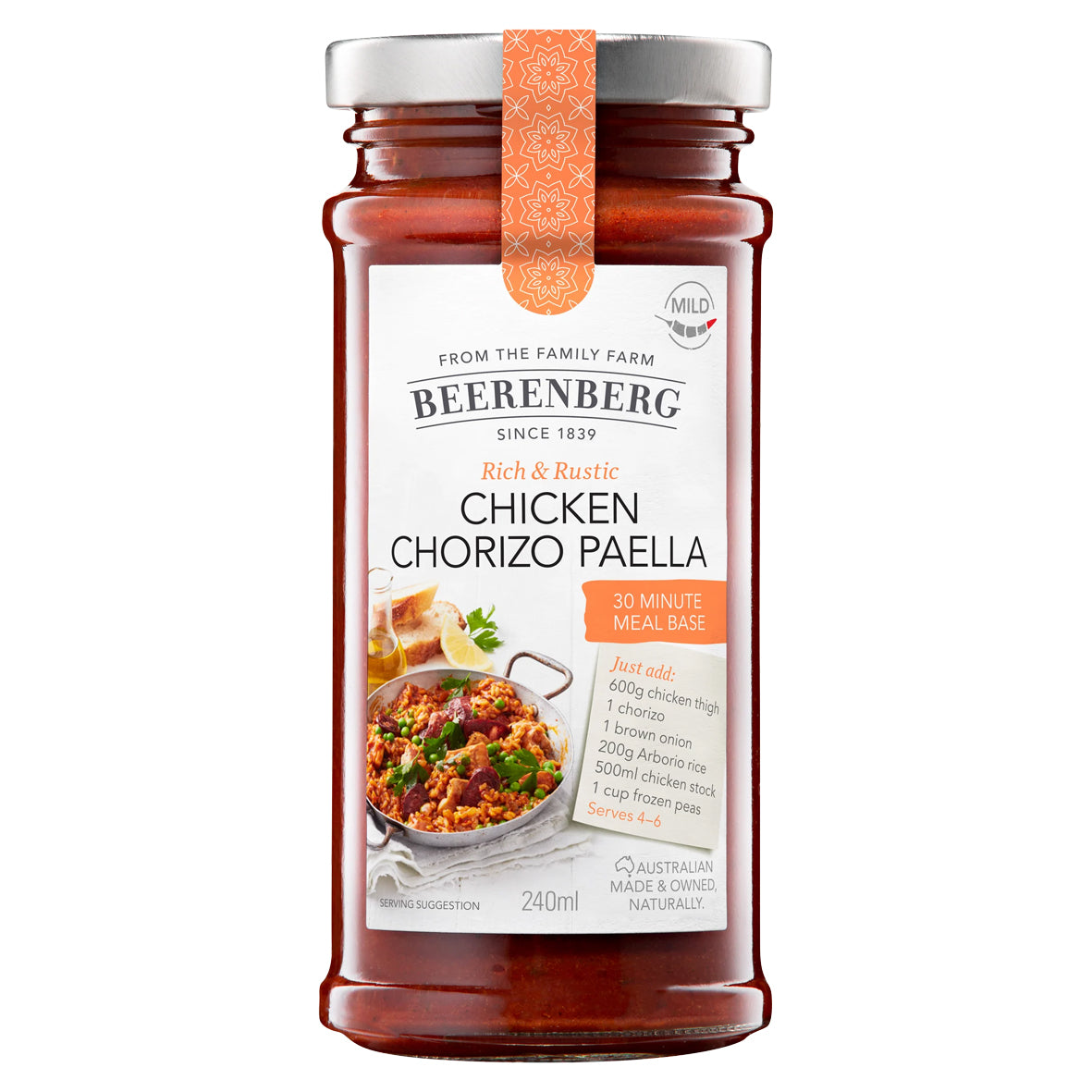 BEERENBERG 鸡肉香肠西班牙海鲜饭 30 分钟餐底 240mL