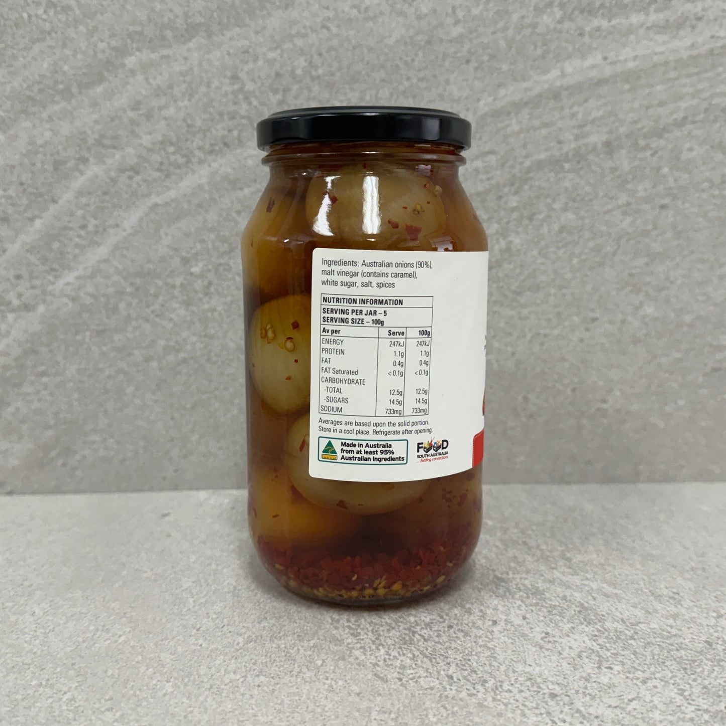 GC's Homestyle Hot Pickled Onions Jar 500g