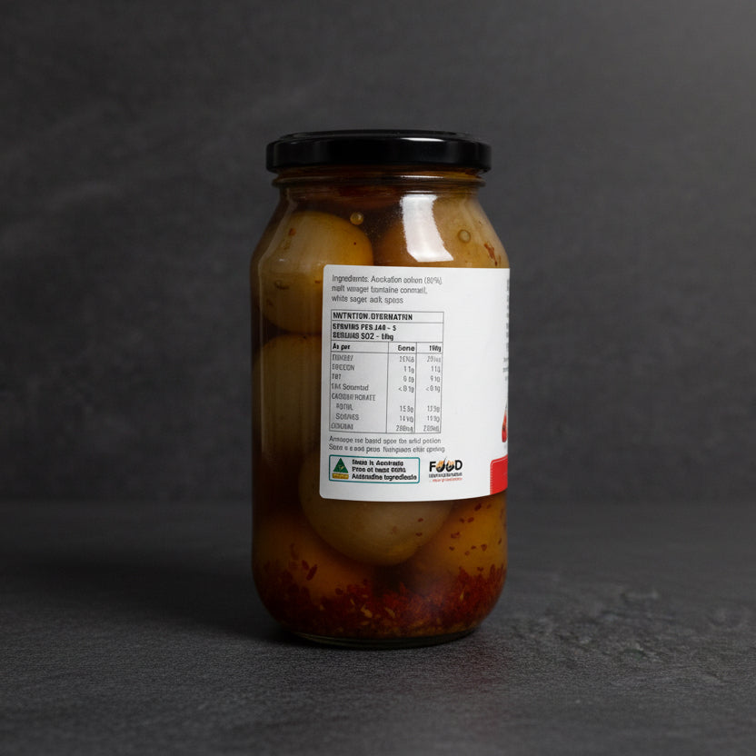 GC's Homestyle Hot Pickled Onions Jar 500g