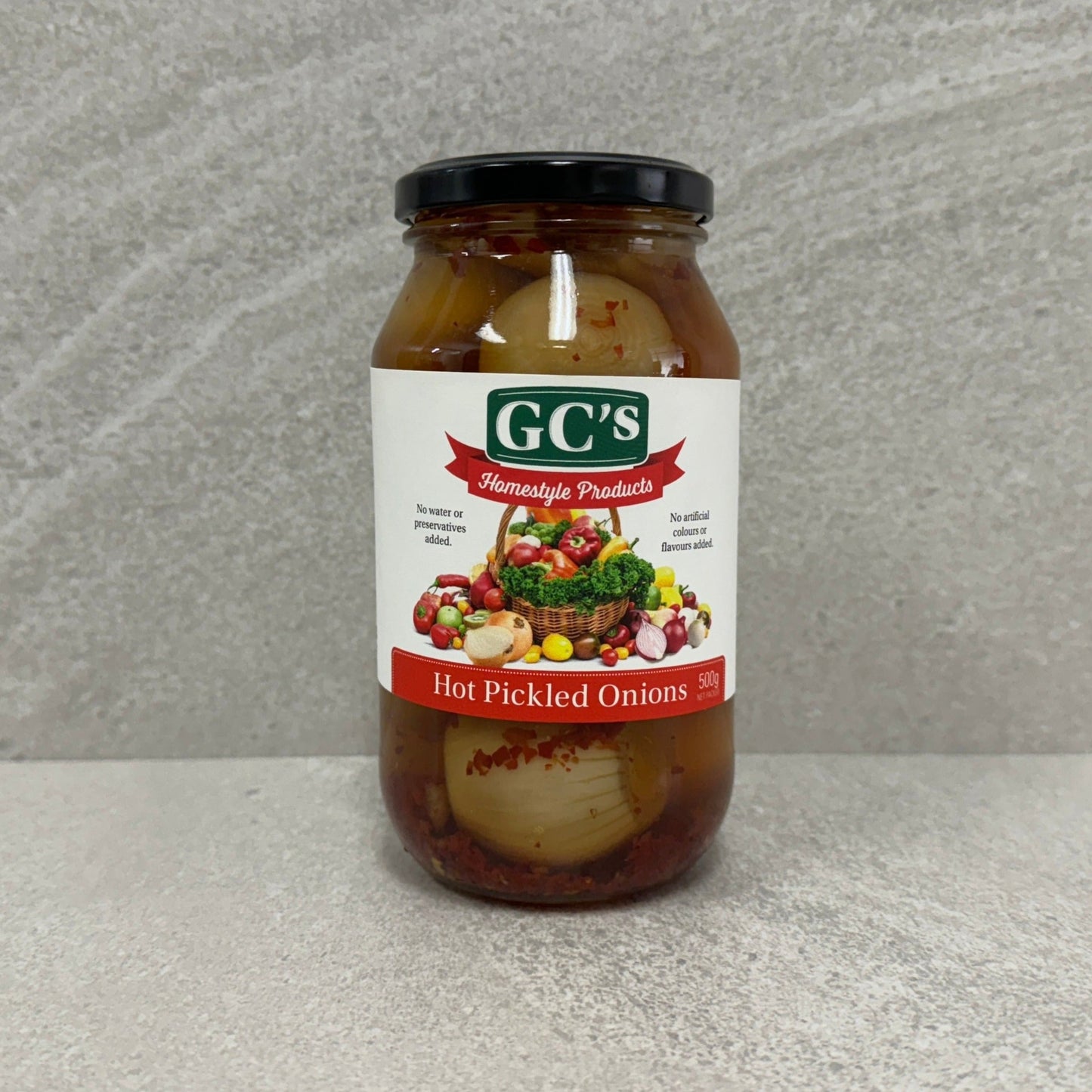 GC's Homestyle Hot Pickled Onions Jar 500g