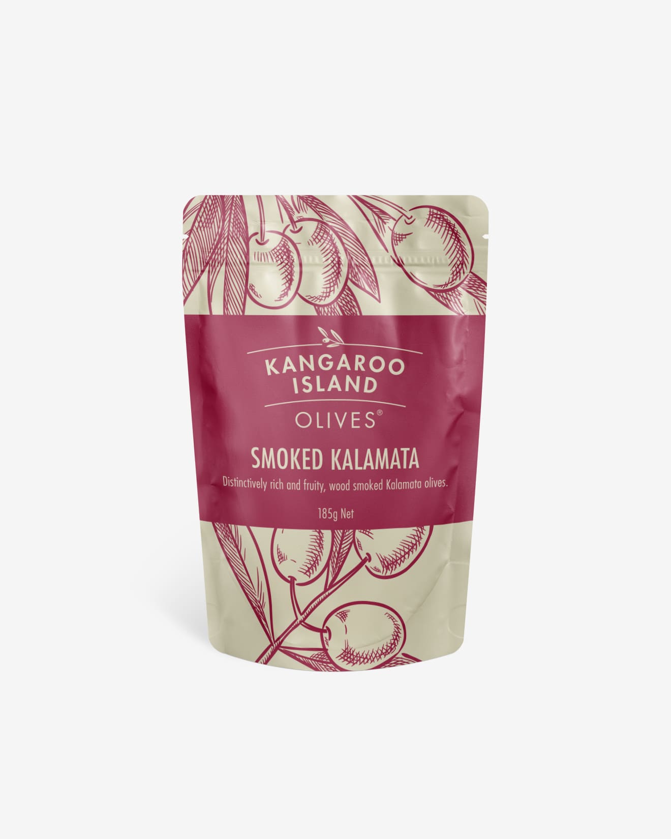 185g Kangaroo Island Smoked Kalamata Olives Pouch