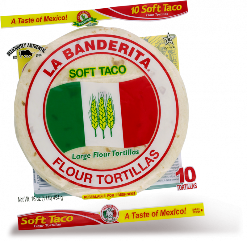 La Banderita 8 Inch Soft Taco Flour Tortillas 10 pack