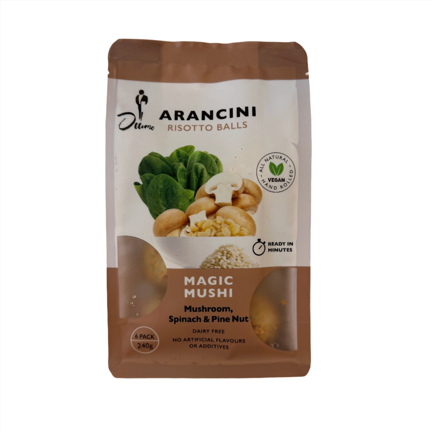 OTTIMO ARANCINO Magic Mushi Mushroom Spinach & Pine Nut Arancini Balls 6 Pack