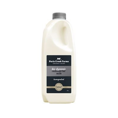 Paris Creek Farms Organic Dairy Bio-Dynamic Reduced Fat Milk 2 Litre Bottle