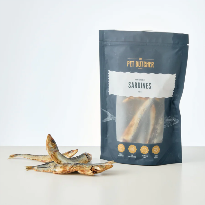 The Pet Butcher Port Lincoln Sardines Dried 100g Pouch