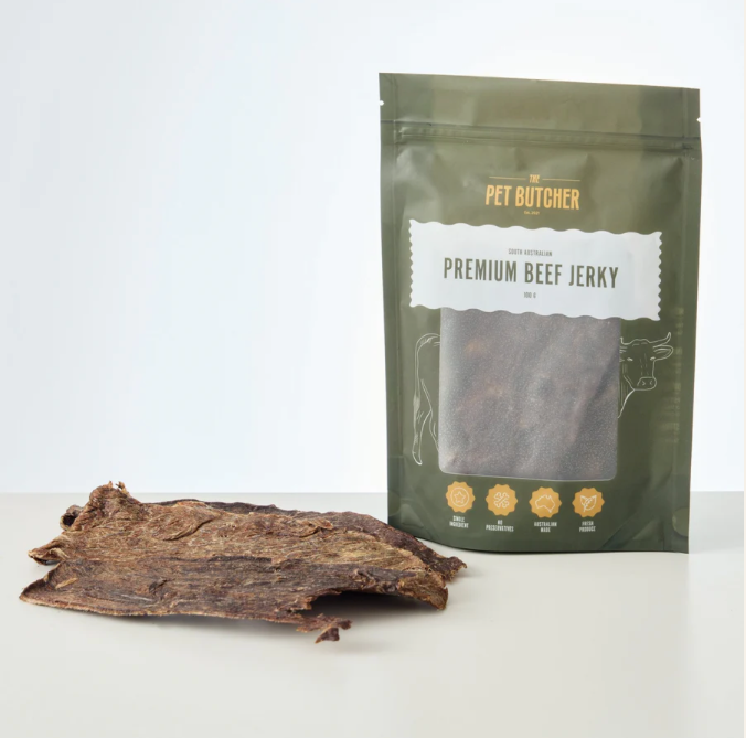 The Pet Butcher Premium Beef Jerky 100g Pouch