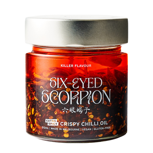 Six Eyed Scorpion Extra Spicy Crispy Chilli Oil jar