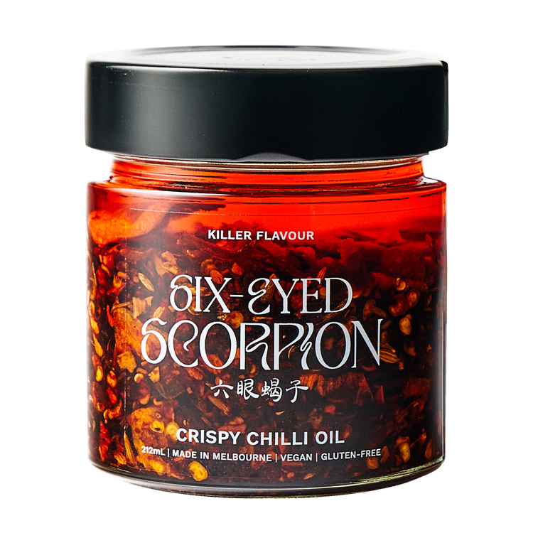 Six Eyed Scorpion Crispy Chilli Oil jar