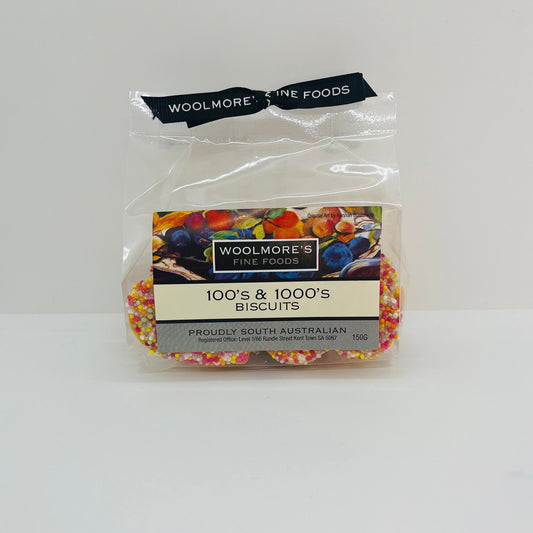 Woolmores Fine Foods 100's & 1000's Biscuit packet