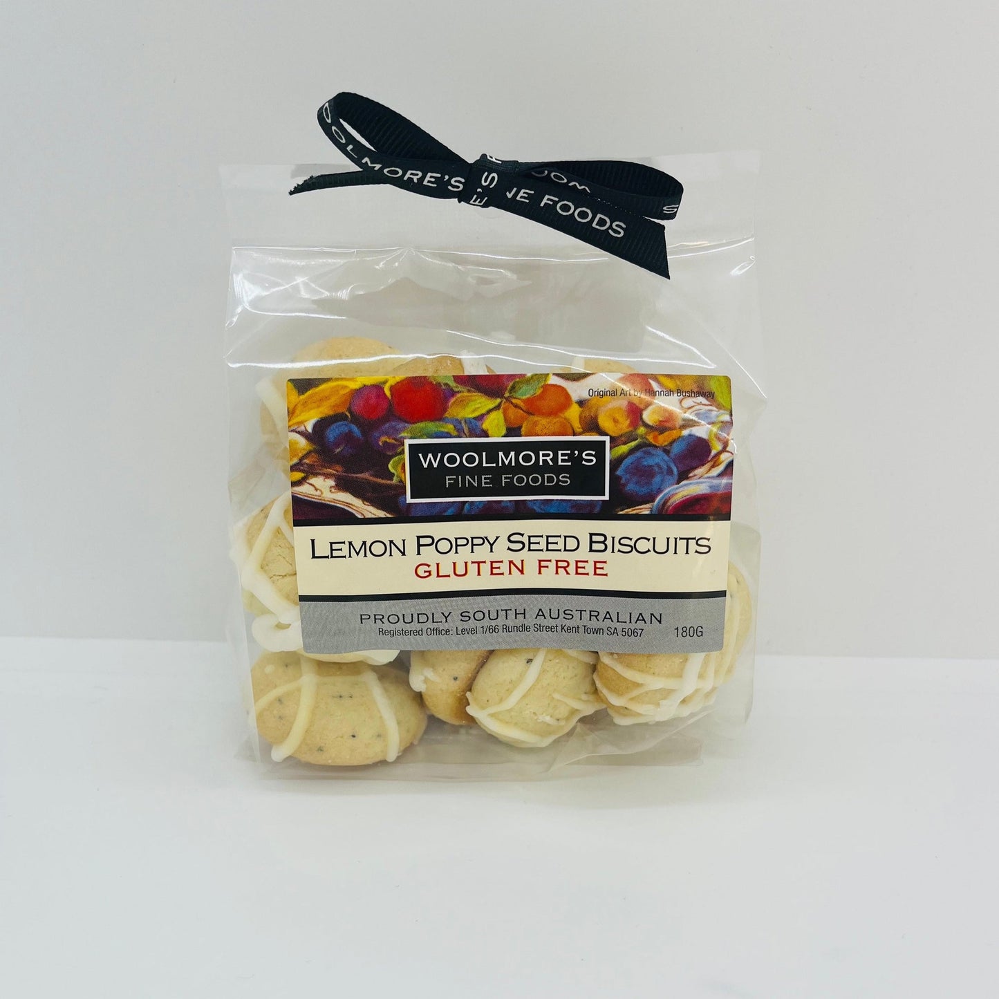 Woolmores Fine Foods Lemon Poppy Seed Biscuit packet