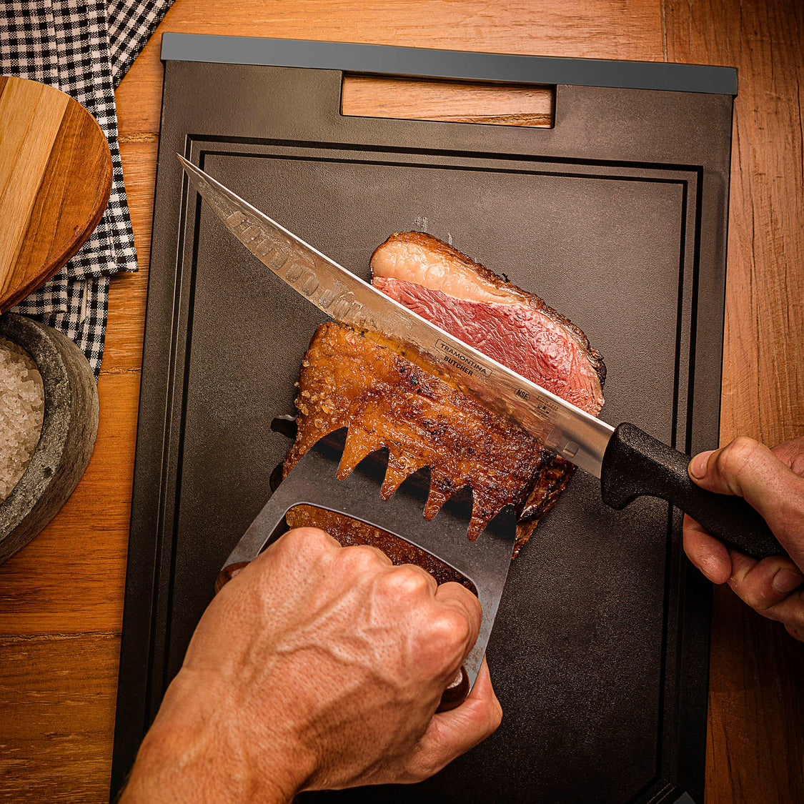 TRAMONTINA Churrasco Black Butcher Knife 10 inch
