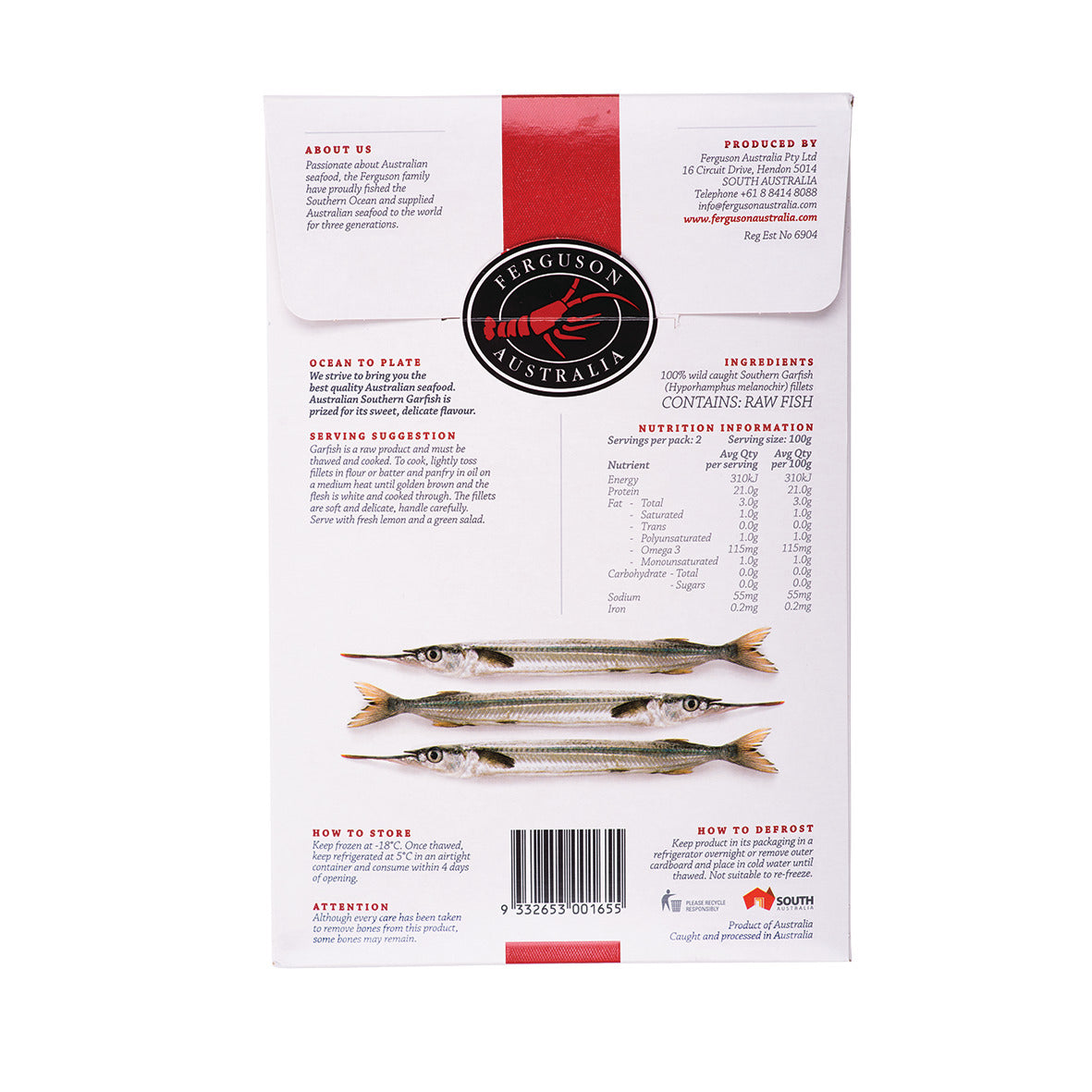 FERGUSON AUSTRALIA Garfish Fillets 200g