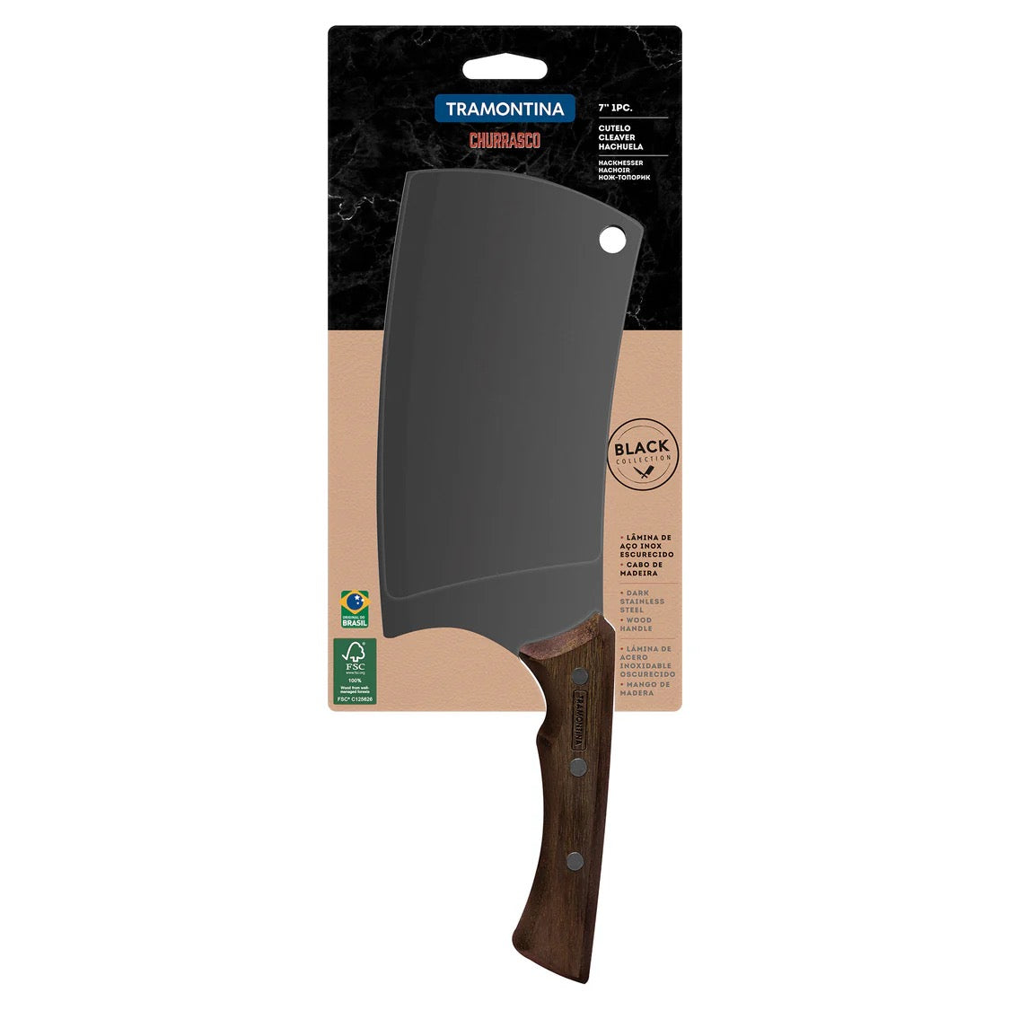 TRAMONTINA Churrasco Black Meat Cleaver 7 inch