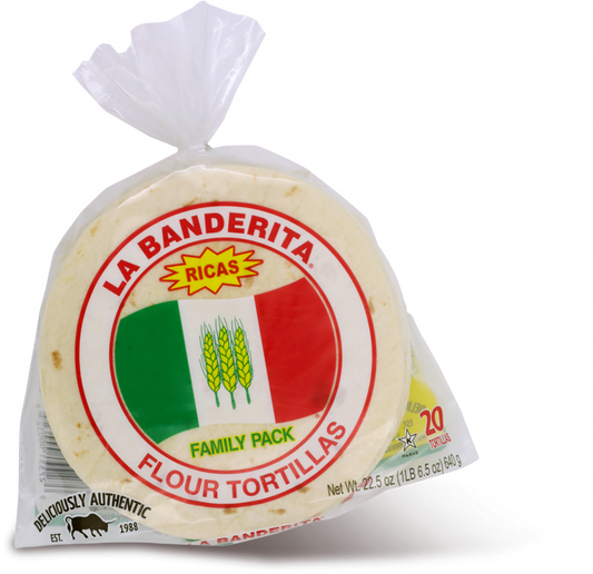 La Banderita 6 Inch Soft Taco Flour Tortillas Family Pack 20 pack