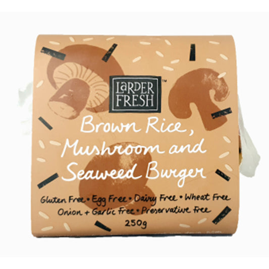 Larder Fresh Vegan Burger Brown Rice, Mushroom & Seaweed 2 Pack