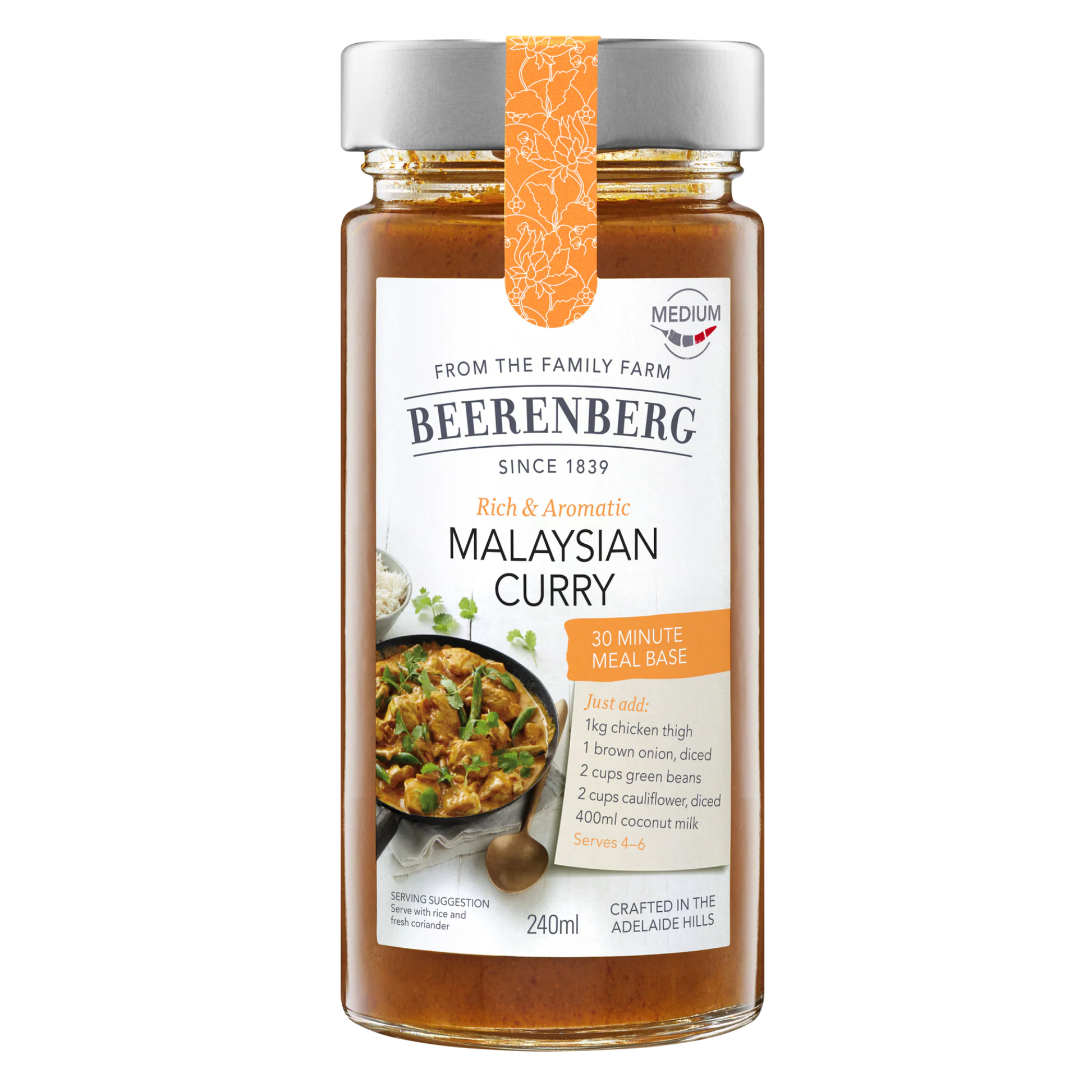 Beerenberg Malaysian Curry 30 Minute Meal Base Jar 240mL