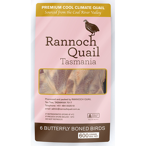 RANNOCH QUAILS Deboned & Butterflied Quail 6 Pack 600g