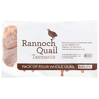 RANNOCH QUAILS Whole Quail 4 Pack 640g