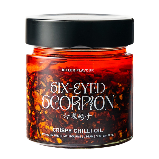 Six Eyed Scorpion Crispy Chilli Oil jar