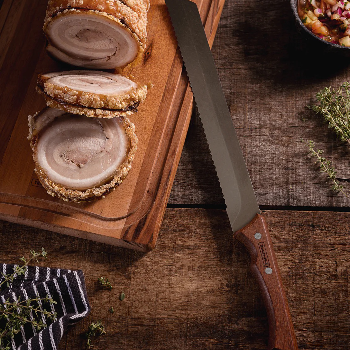 TRAMONTINA Churrasco Black Serrated Knife 10 inch