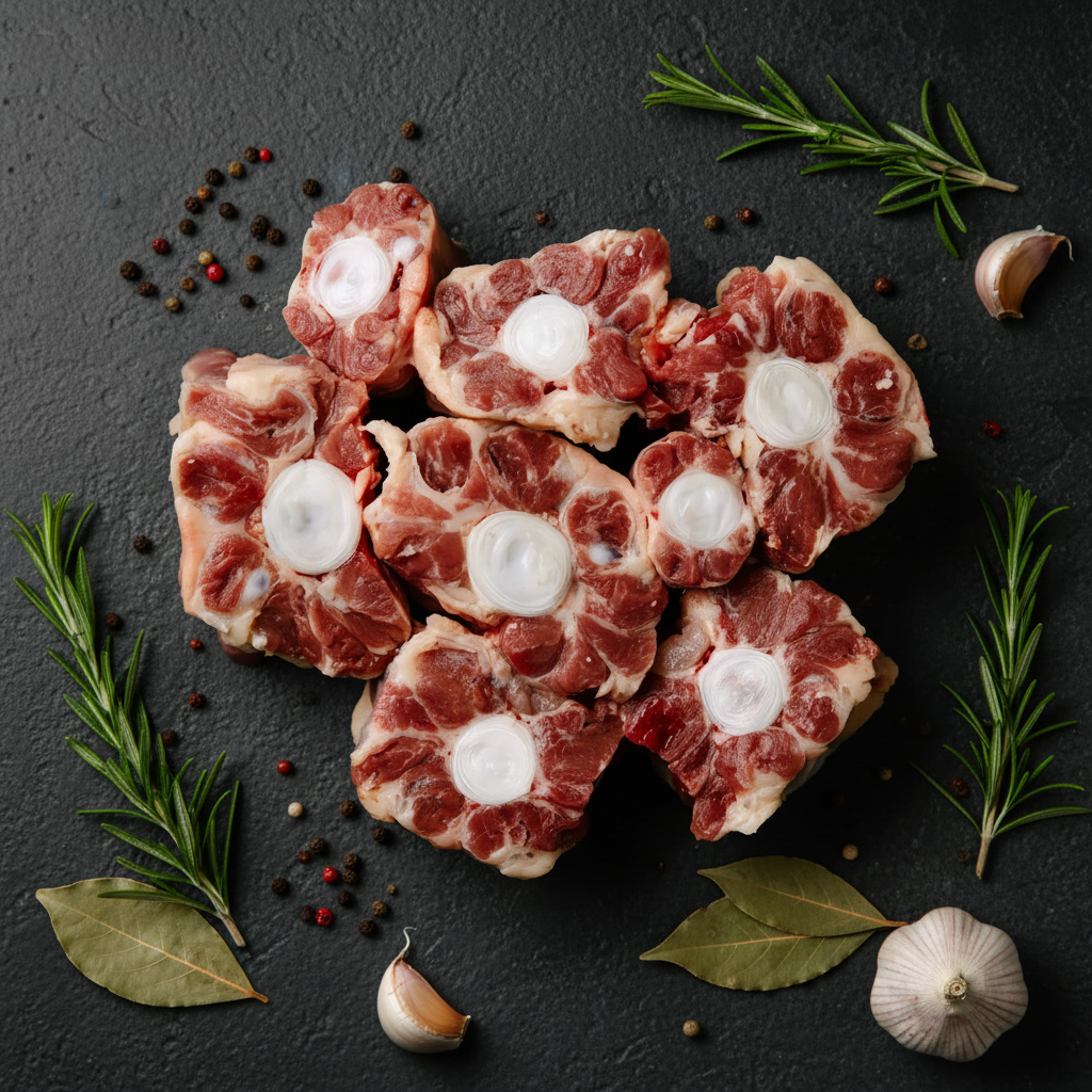 Fresh beef oxtail pieces, cut and prepared at Windsor Meats butcher in Malvern, Adelaide