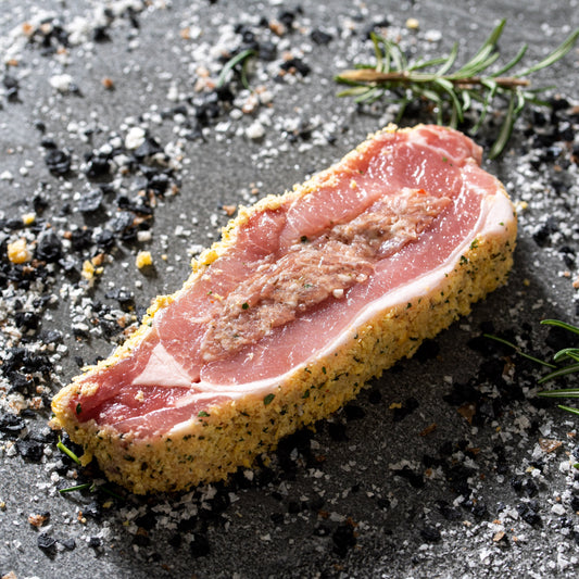 Windsor Meats Pork & Fennel Steak Pork & Fennel Sausge Mince stuff in Loin of Pork Steak with Panko Crumb