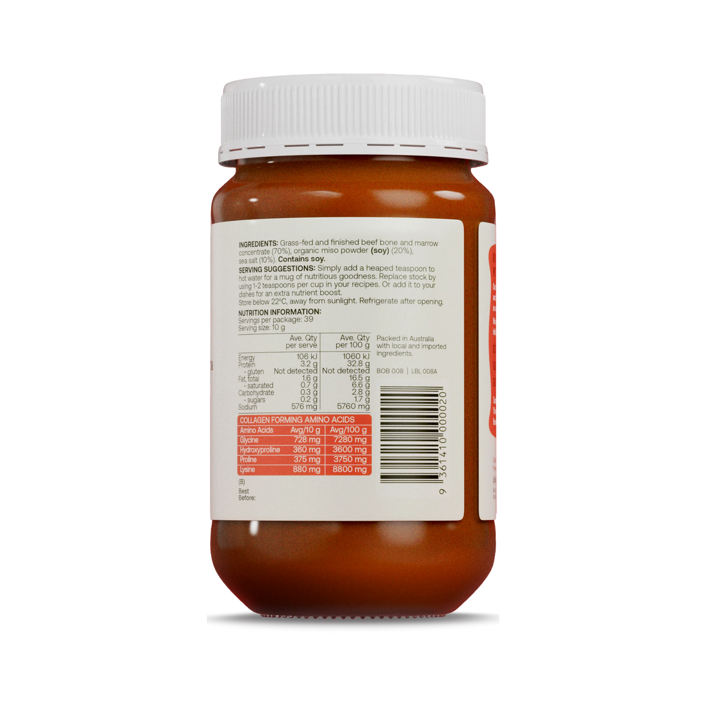 BEST OF THE BONE Organic Miso Bone Broth Concentrate 390g