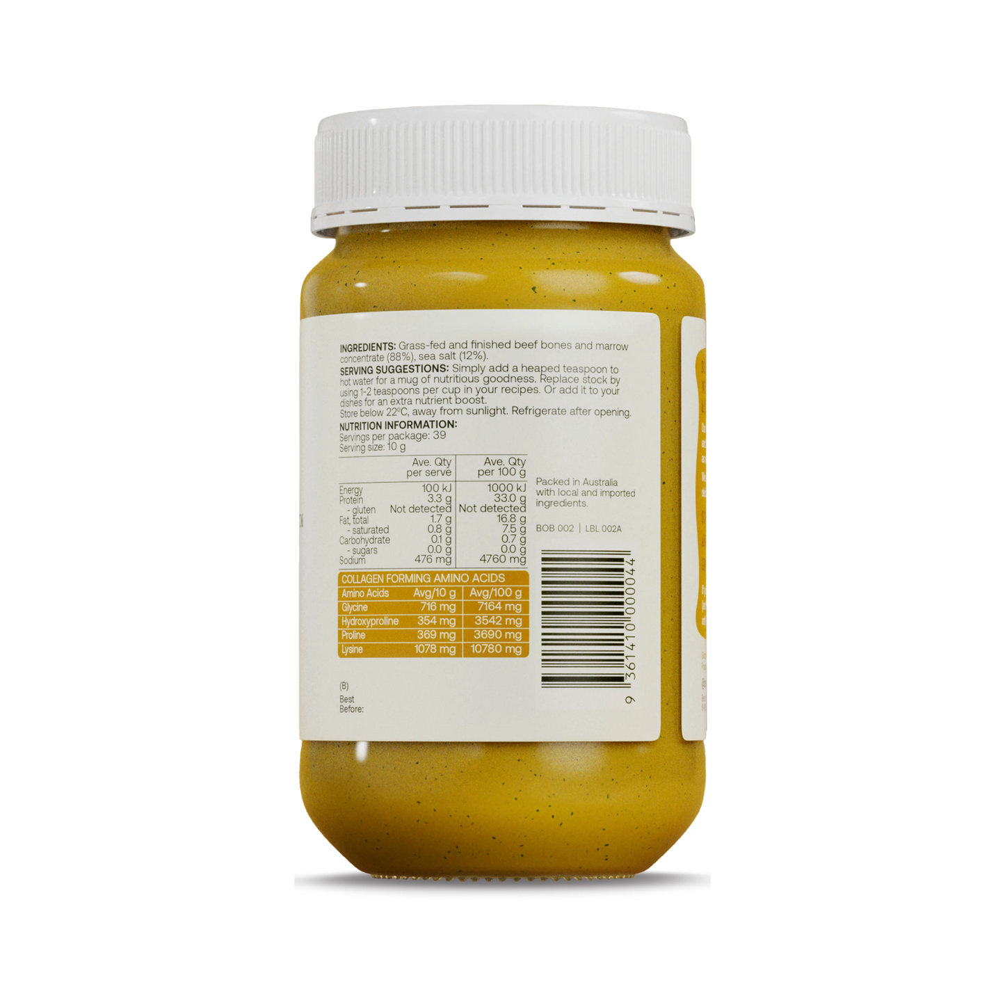 BEST OF THE BONE Organic Turmeric Ginger & Pepper Bone Broth Concentrate 390g