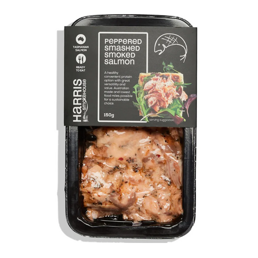 HARRIS SMOKEHOUSE Peppered Smashed Smoked Salmon 150g